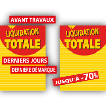 Kit de 6 affiches "LIQUIDATION TOTALE"