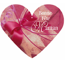 Coeur carton "Bonne fête Maman" L57 H45 cm