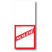 Paquet de 250 étiquettes papier  "SOLDE" L52 H 120 mm