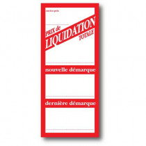 Paquet de 250 étiquettes papier  "Prix de Liquidation totale" L52 H120 mm