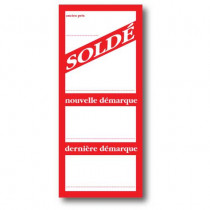 Paquet de 250 étiquettes "SOLDE" L52 H120 mm