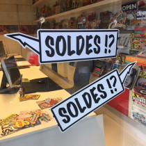Carton "soldes" L40 H14 cm et 2 ventouses 