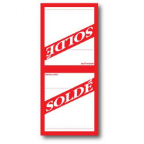 Paquet de 250 étiquettes papier  "SOLDE" L52 H 120 mm