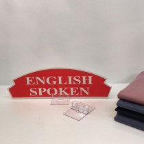 Carton "ENGLISH SPOKEN" L36 H11 cm