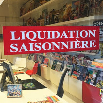 Affiche "LIQUIDATION SAISONNIERE" L86 H20 cm