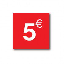 Sticker adhésif "5€"  L40 H40 cm