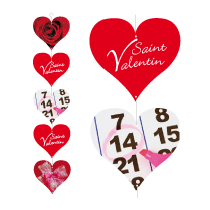 5 coeurs "St Valentin" L23 H125 cm