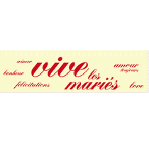 Affiche "vive les mariés" L67 H20 cm