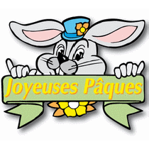 Carton lapin "Joyeuses Pâques" L48 H60 cm