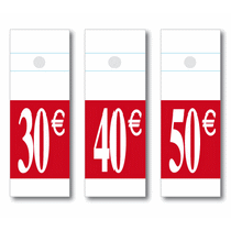 60 étiquettes cintre "30€ -40€ -50€" L50 H140 mm