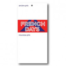 Paquet de 100 étiquettes"FRENCH DAYS" L60 H135mm