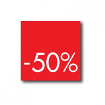 Affiche 50%  L40 H40cm.