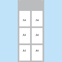 Panneau PVC à suspendre avec 6 pochettes A4