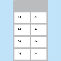 Panneau PVC à suspendre avec 8 pochettes A4