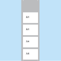 Panneau PVC à suspendre avec 4 pochettes A4
