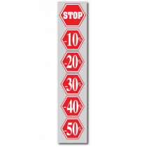 Affiche "STOP -10% à -50%" L25 H115 cm