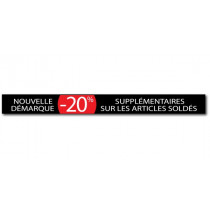 Affiche "-20% supplementairs" L168 H16 cm