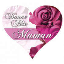 12 Planches de stickers coeurs "Bonne Fête Maman"