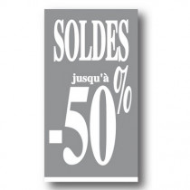 Affiche "SOLDES jusqu'à -50%" L40 H73 cm