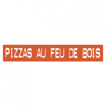 STICKER satiné L60 H10 cm "PIZZAS AU FEU DE BOIS"