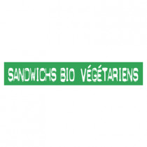 STICKER satiné L60 H10 cm "SANDWICHS BIO VEGETARIENS"