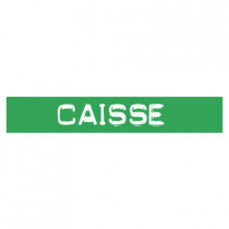 STICKER satiné L60 H10 cm "CAISSE"