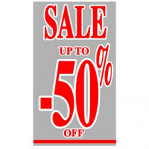 Poster "SALE UP TO -50 %" 73 X 40 CM