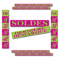 Kit de 8 affiches "SOLDES"