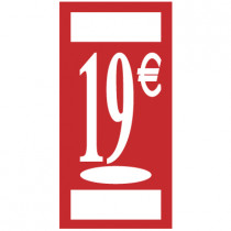 Panneau " 19 €"  L19 H38 cm