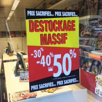 Affiche "DESTOCKAGE MASSIF" L50 H70 cm