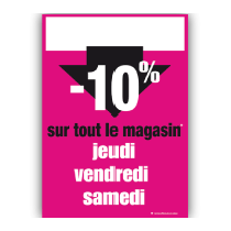 Panneau "-10% sur tout le magasin" L70 H100 cm