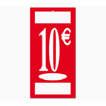 Panneau  "10 €" L19 H37 cm
