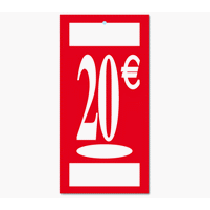 Panneau "20 €" L19 H37 cm