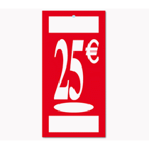 Panneau "25 €" L19 H37 cm