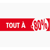 Affiche "TOUT à -80%" L120 H30 cm