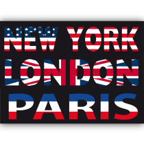 Panneau "NewYork Paris London" L140 H100 cm