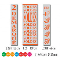 Kit de 3 affiches "SOLDES" et 315 stickers