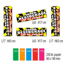 Kit de 4 affiches GRAND DESTOCKAGE + 250 étiquettes papier