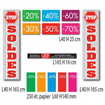 Kit de 9 affiches "SOLDES" et 250 etiquettes