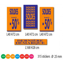 Kit de 4 affiches "SOLDES" et 315 stickers