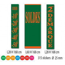 Kit de 3 affiches "SOLDES" et 315 stickers