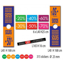 Kit de 9 affiches "SOLDES" et 315 stickers