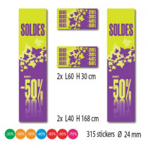 Kit de 4 affiches "SOLDES" et 315 stickers