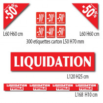 Kit de 4 affiches "LIQUIDATION"