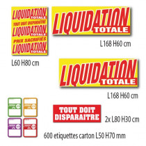 Kit de 5 affiches "LIQUIDATION TOTALE"