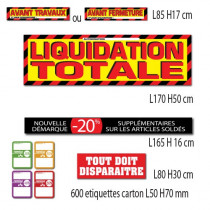 Kit de 4 affiches "LIQUIDATION TOTALE"