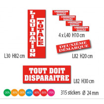 Kit de 6 affiches "LIQUIDATION TOTALE"