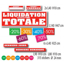 Kit de 12 affiches " LIQUIDATION TOTALE"