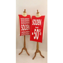 Poster mannequin  "SOLDEN tot -50%" L40 H168 cm