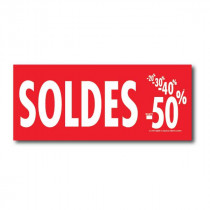 Affiche "SOLDES -50%" L30 H13cm